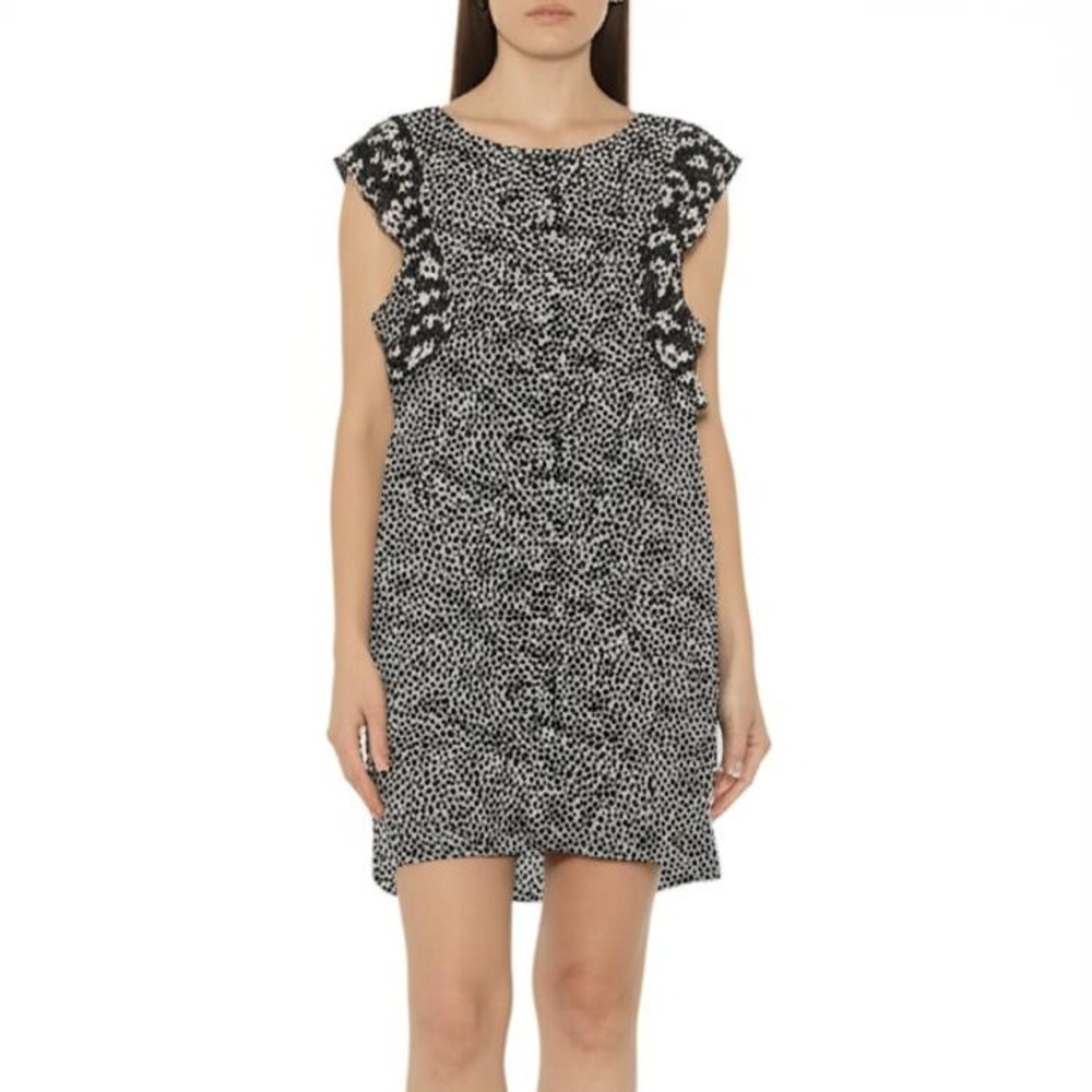 MICHAEL Michael Kors Shift Dress Size Medium Ruffle Sleeve Stretch Casual‎